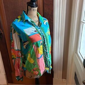 Colorful Tropical Button Down Shirt